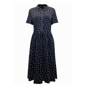 Seasalt Cornwall "Mainland" Dress, navy blue with spots, UK14 US10
